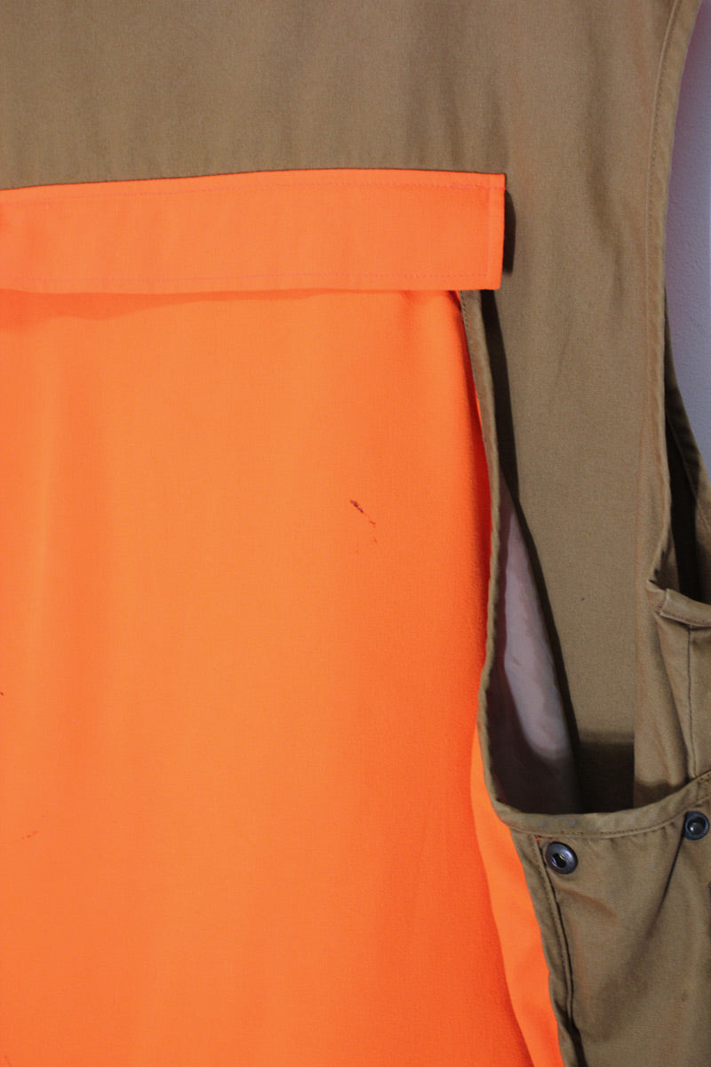 HUNTING VEST / BROWN/ORANGE [SIZE: L USED]