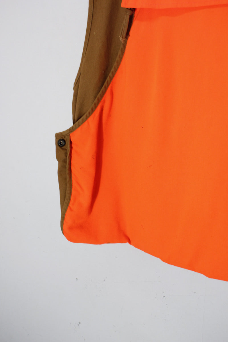 HUNTING VEST / BROWN/ORANGE [SIZE: L USED]