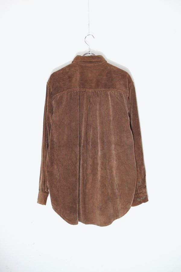 90'S CORDUROY ZIP SHIRT JACKET / FADED BROWN [SIZE: M USED]