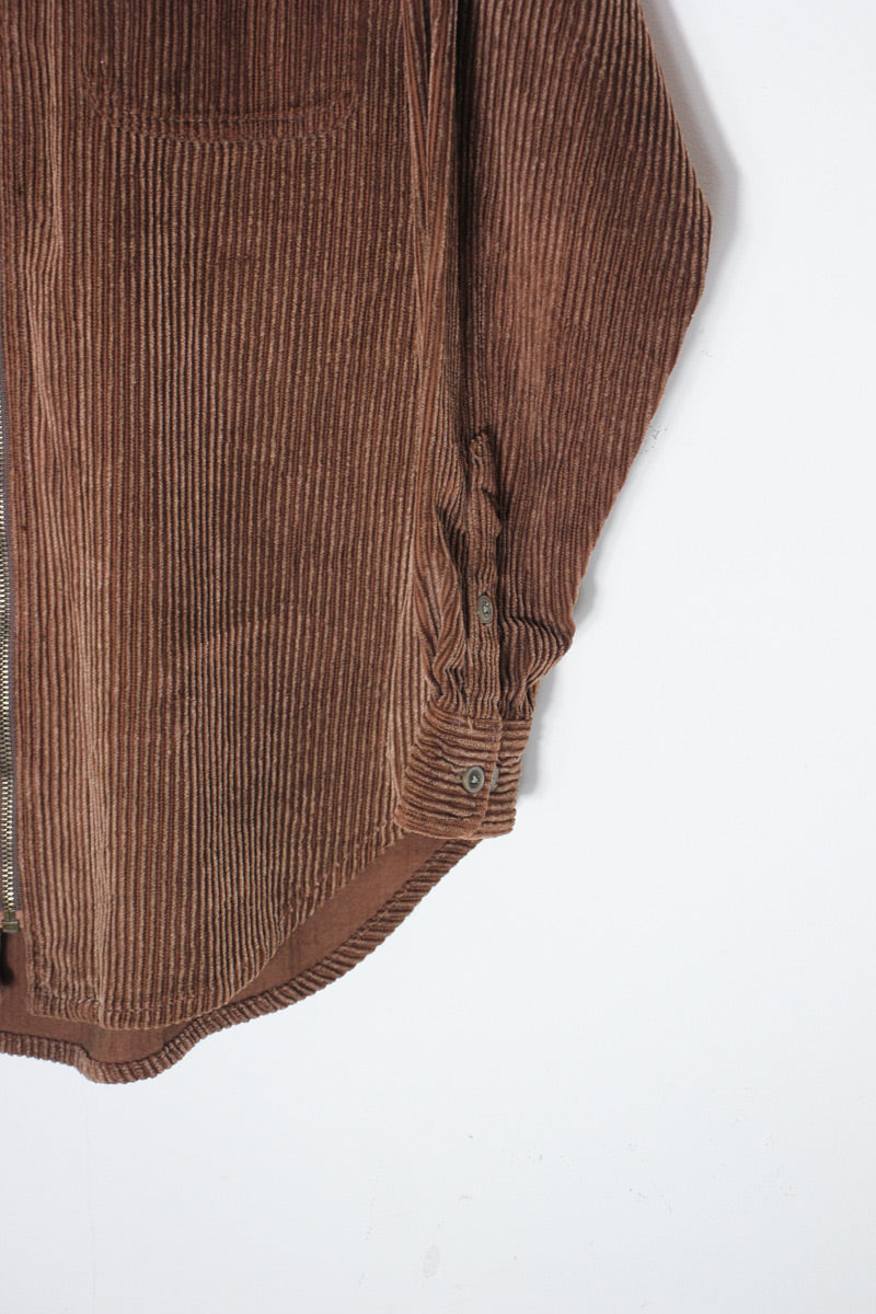 90'S CORDUROY ZIP SHIRT JACKET / FADED BROWN [SIZE: M USED]