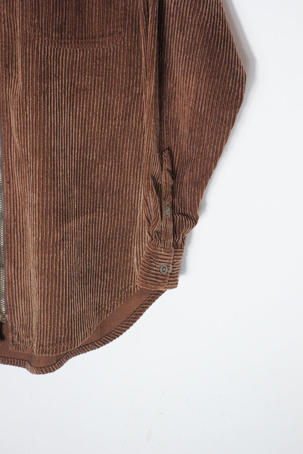 90'S CORDUROY ZIP SHIRT JACKET / FADED BROWN [SIZE: M USED]