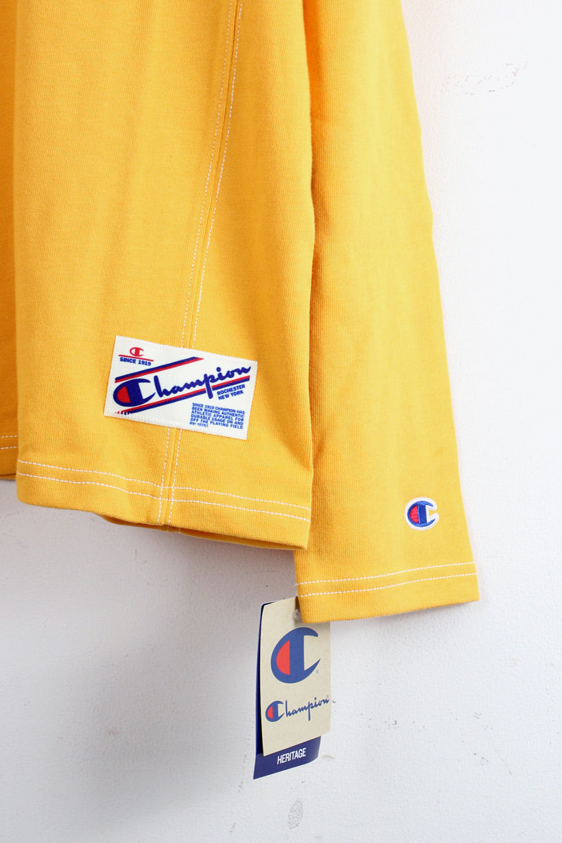 UO EXCLUSIVE LONG SLEEVE FOOTBALL TEE / YELLOW [NEW]