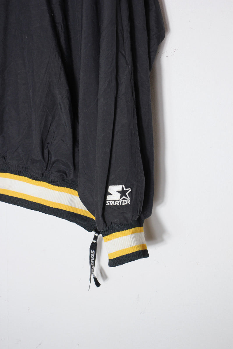 90's NFL STEELERS PULLOVER NYLON JACKET / BLACK/YELLOW [SIZE: XL USED]