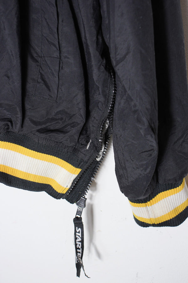 90's NFL STEELERS PULLOVER NYLON JACKET / BLACK/YELLOW [SIZE: XL USED]