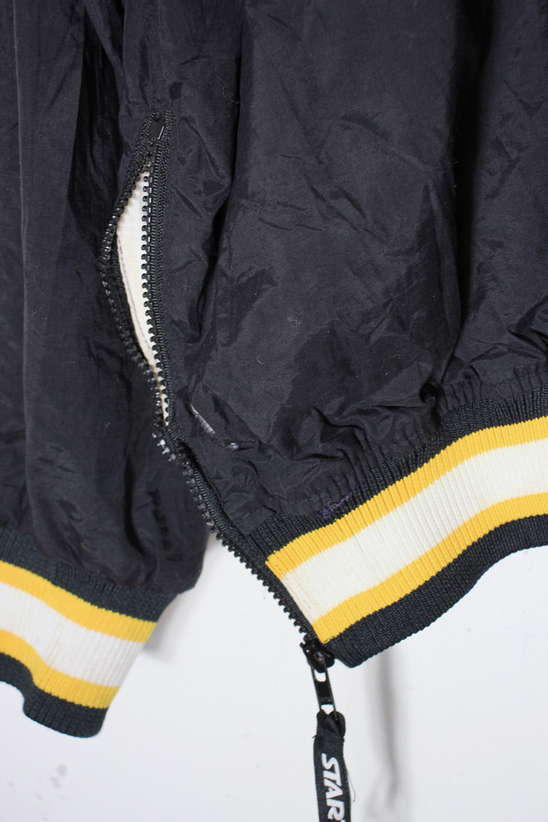 90's NFL STEELERS PULLOVER NYLON JACKET / BLACK/YELLOW [SIZE: XL USED]