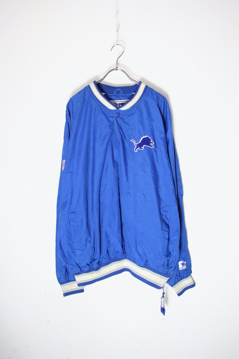 90's NFL LIONS PULLOVER NYLON JACKET / BLUE [SIZE: M USED]