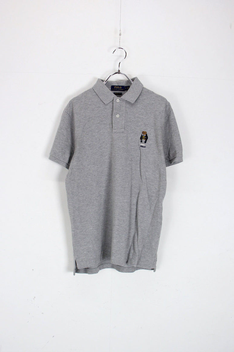 S/S POLO BEAR POLO SHIRT / GREY [SIZE: M USED]