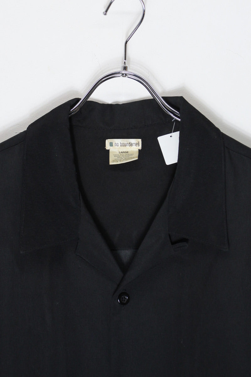 90'S S/S FLAME PATTERN SHIRT / BLACK [SIZE: L USED]