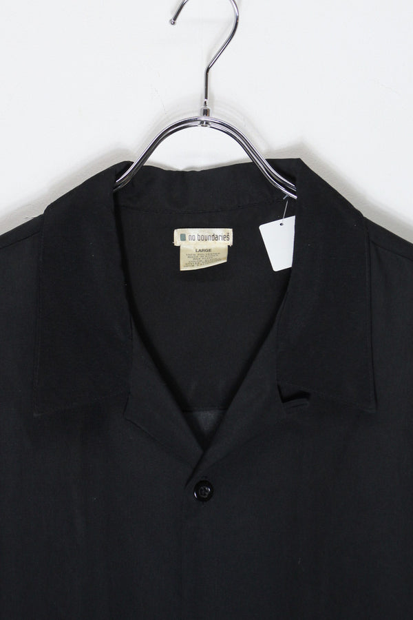 90'S S/S FLAME PATTERN SHIRT / BLACK [SIZE: L USED]