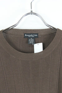 S/S RAYON KNIT CUT SAW / BROWN [SIZE:M USED]