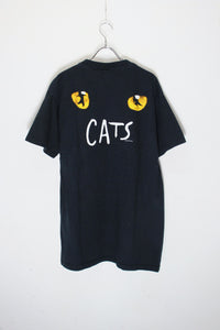 90'S S/S CATS (MUSICAL) T-SHIRT / BLACK/PURPLE [SIZE: L USED]