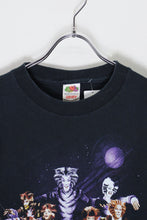 画像をギャラリービューアに読み込む, 90&#39;S S/S CATS (MUSICAL) T-SHIRT / BLACK/PURPLE [SIZE: L USED]
