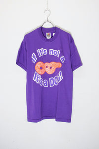 S/S IT'S A DOG PRINT T-SHIRT / PURPLE [SIZE: M USED]
