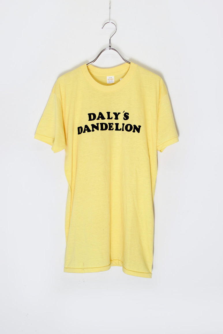 MADE IN USA 90'S S/S DANDELION T-SHIRT / YELLOW [SIZE: M相当 USED]