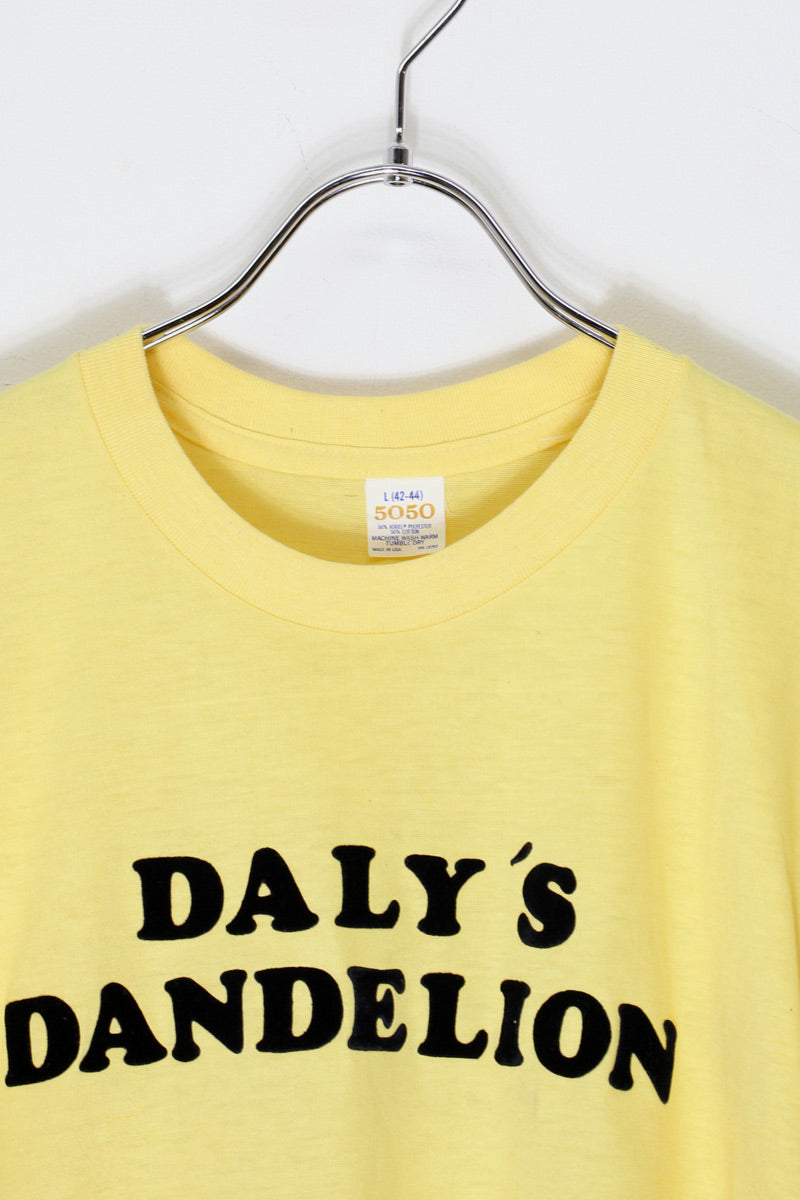 MADE IN USA 90'S S/S DANDELION T-SHIRT / YELLOW [SIZE: M Equivalent USED]