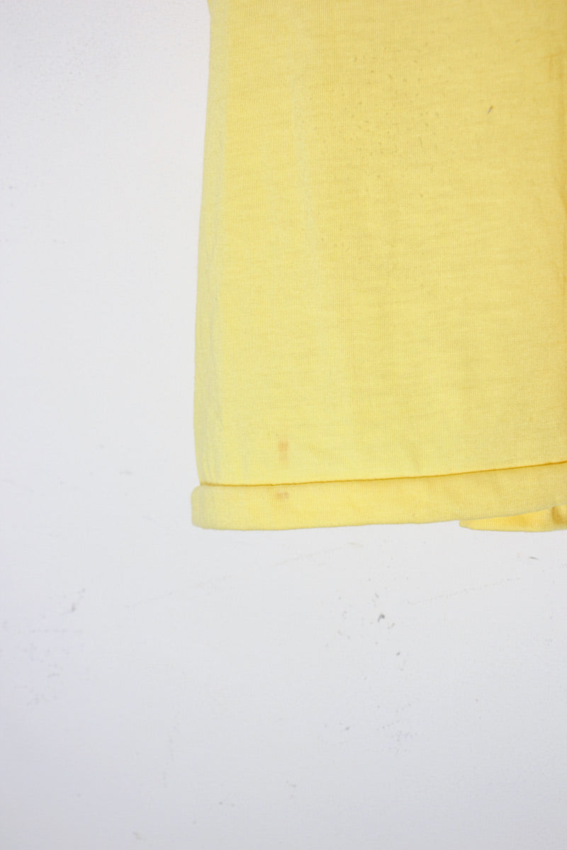 MADE IN USA 90'S S/S DANDELION T-SHIRT / YELLOW [SIZE: M Equivalent USED]
