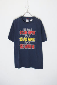 MADE IN USA S/S PRINT MESSAGE T-SHIRT / NAVY [SIZE: M USED]