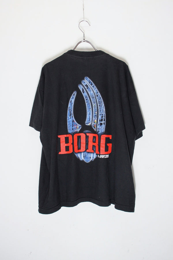 MADE IN USA 90'S S/S STAR TREK MOVIE FACE PRINT T-SHIRT / BLACK [SIZE: XL USED]