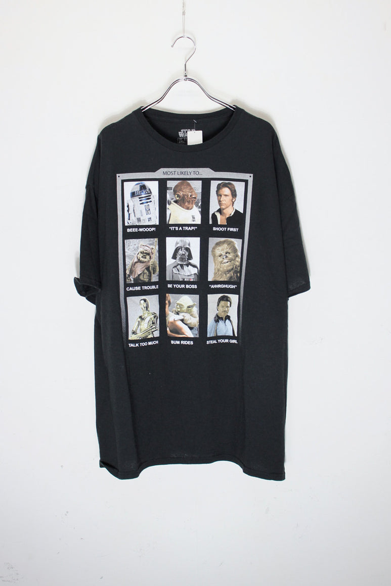 S/S PRINT TEE SHIRT / BLACK [SIZE: 2XL USED]