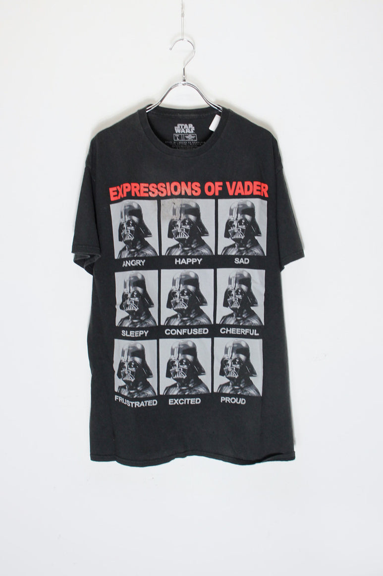S/S STAR WARS DARTH VADER PRINT T-SHIRT / BLACK [SIZE: L USED]