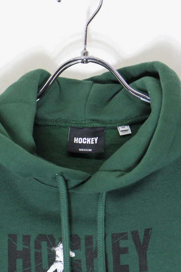 PRINT HOODIE SWEATSHIRT / GREEN [SIZE: M USED]