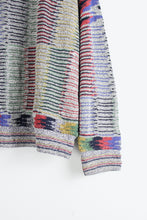 画像をギャラリービューアに読み込む, MADE IN ITALY 90&#39;S MULTI PATTERN ACRYLIC KNIT SWEATER / GREY MULTI [SIZE: L相当 USED]
