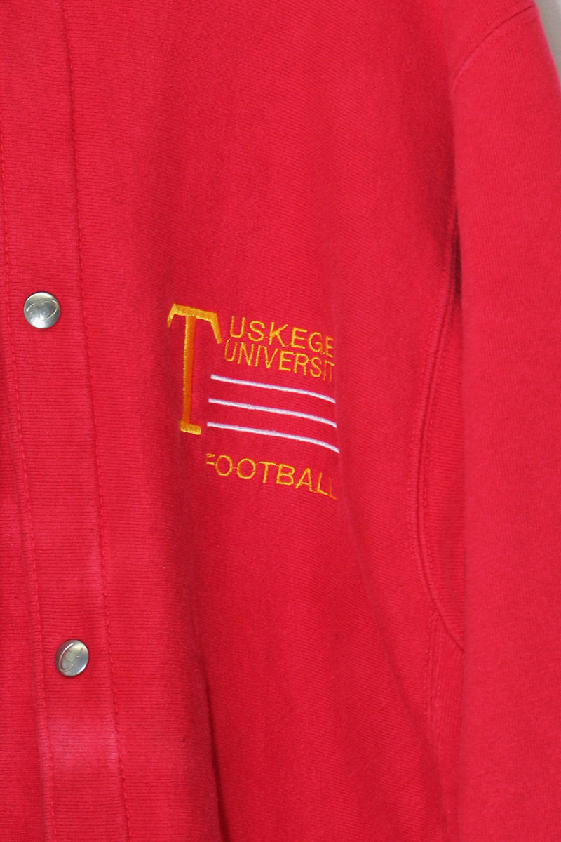 MADE IN USA 90'S REVERSE WEAVE SNAP SWEAT JACKET / PINKRED [SIZE: XL USED]