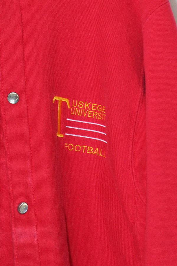 MADE IN USA 90'S REVERSE WEAVE SNAP SWEAT JACKET / PINKRED [SIZE: XL USED]