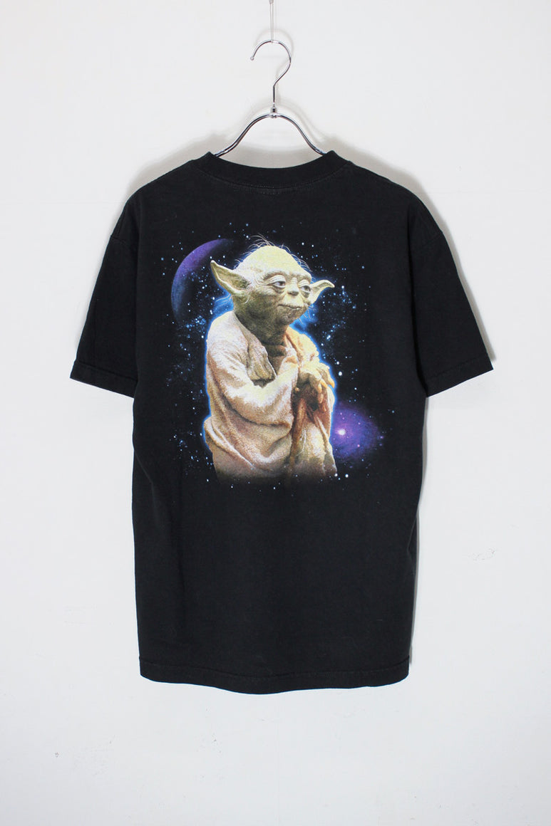 90'S S/S STAR WARS YODA MESSEGE T-SHIRT / BLACK [SIZE: S相当 USED]