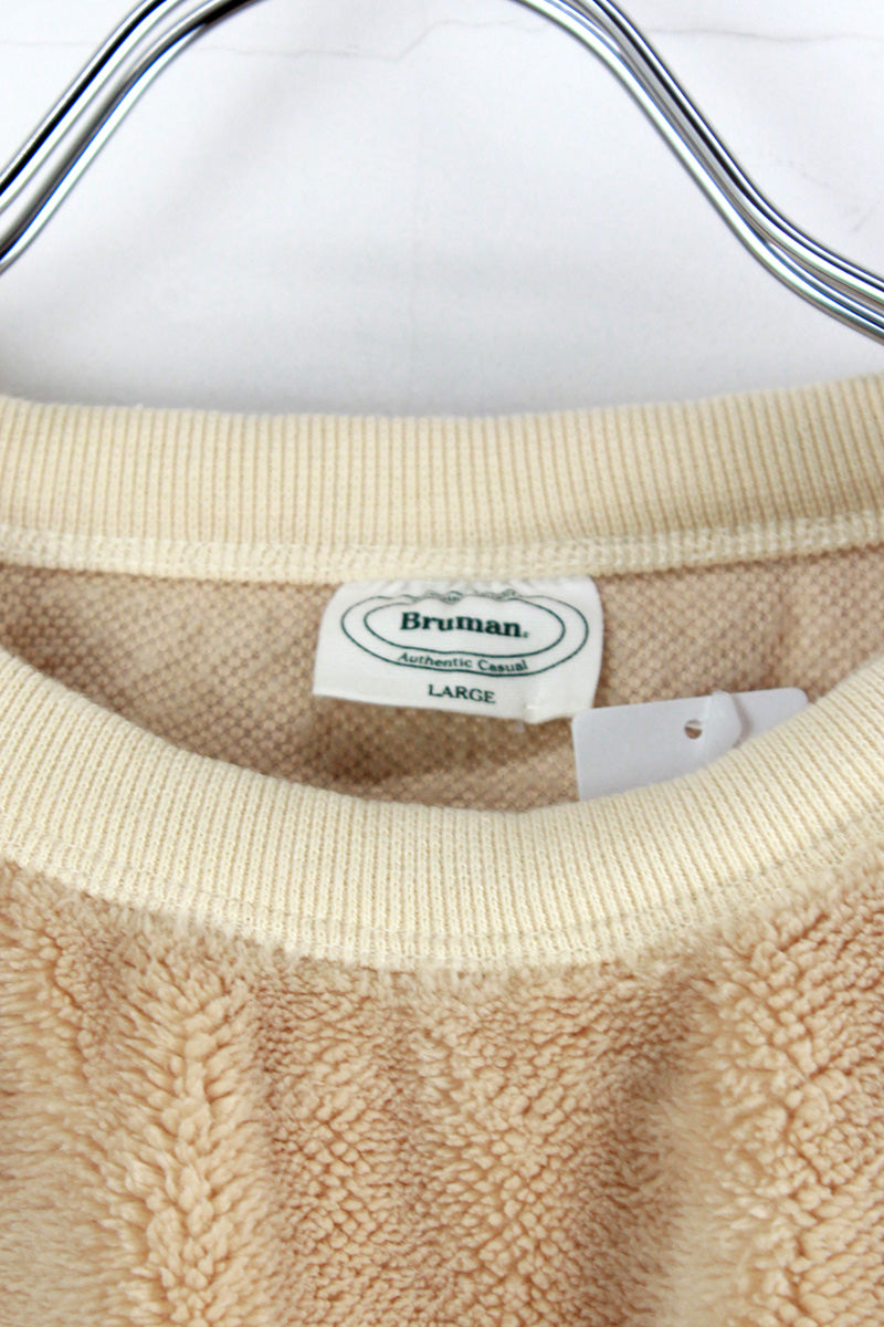 FLEECE SWEAT SHIRT / BEIGE [SIZE: L USED]