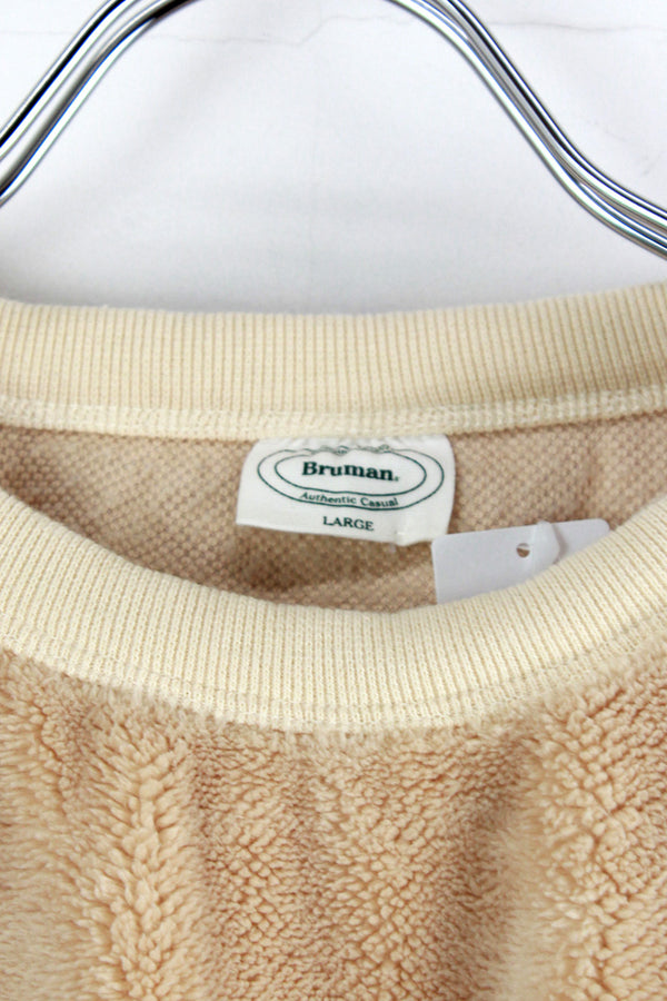 FLEECE SWEAT SHIRT / BEIGE [SIZE: L USED]