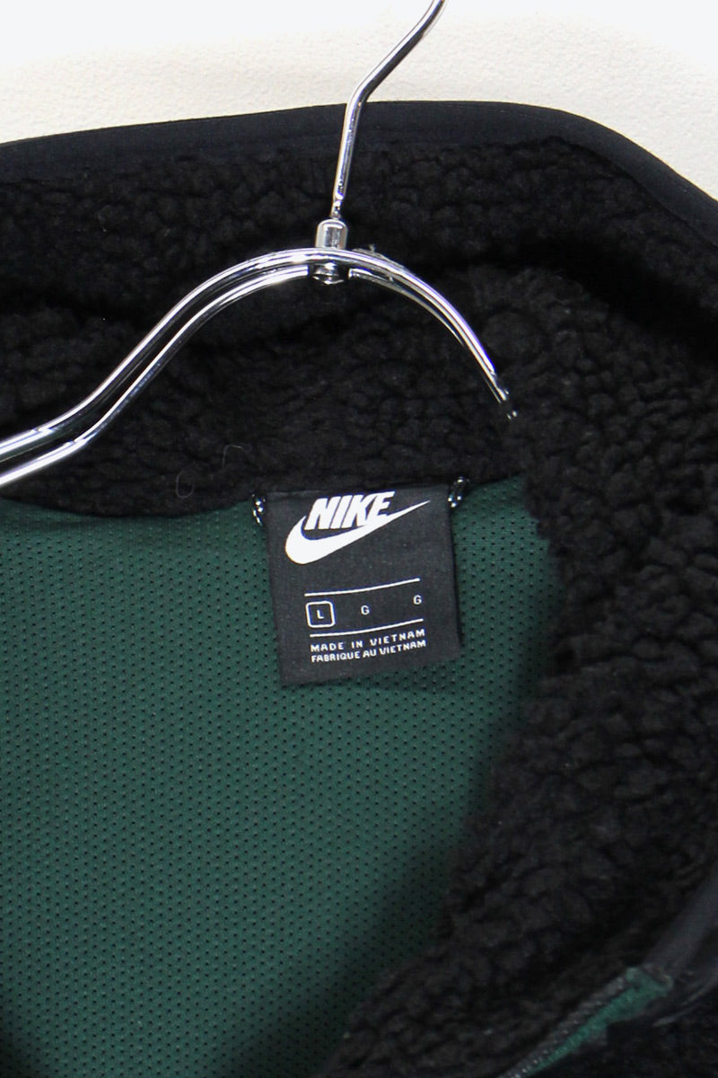 HOODIE QUILTING NYLON FLEECE JACKET / BLACK [SIZE: L USED]