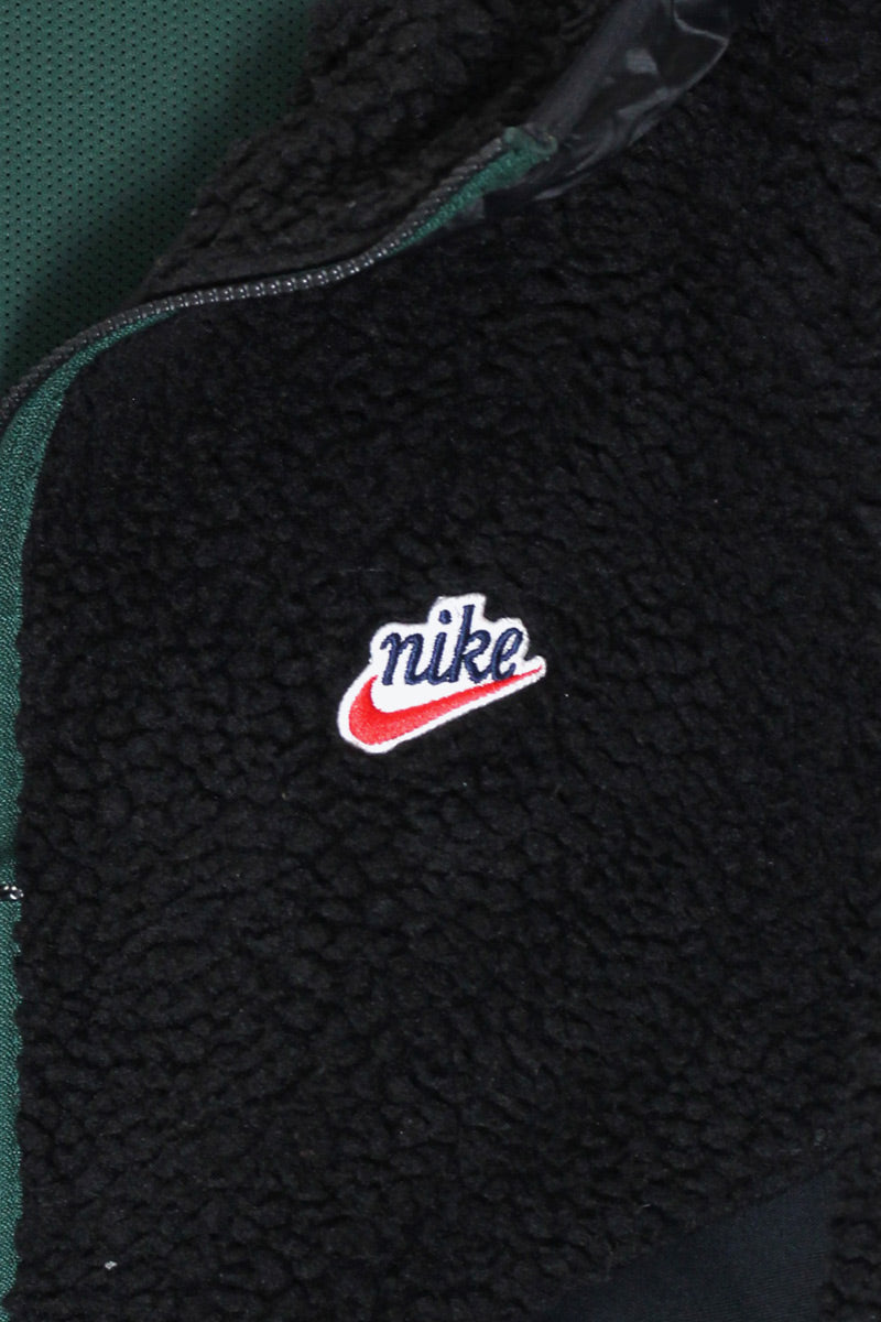 HOODIE QUILTING NYLON FLEECE JACKET / BLACK [SIZE: L USED]