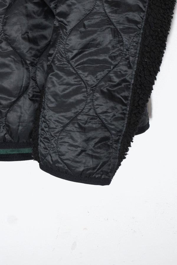 HOODIE QUILTING NYLON FLEECE JACKET / BLACK [SIZE: L USED]