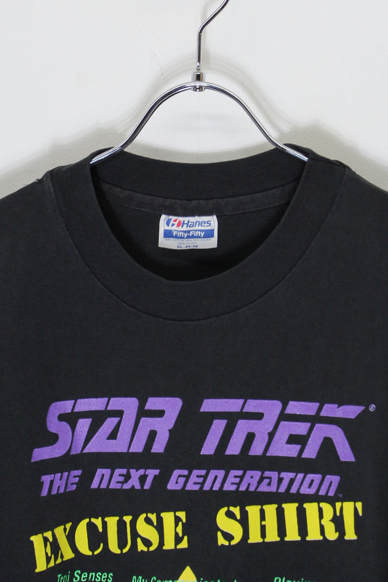 MADE IN USA 90'S STAR TREK PRINT MOVIE T-SHIRT / BLACK [SIZE: XL USED]