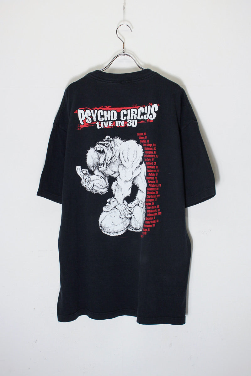 98'S S/S PSYCHO CIRCUS KISS BAND TOUR T-SHIRT / BLACK [SIZE: XXL USED]