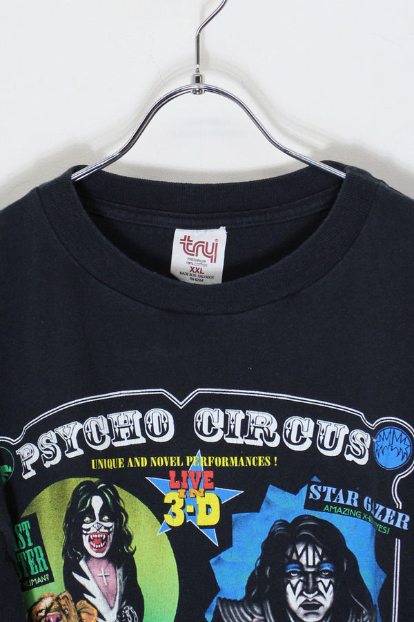 98'S S/S PSYCHO CIRCUS KISS BAND TOUR T-SHIRT / BLACK [SIZE: XXL USED]