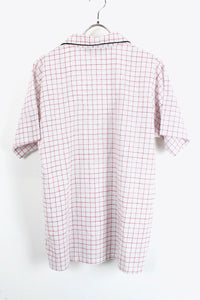 MADE IN USA 90'S S/S PJ CHECK SHIRT / WHITE / RED [SIZE:M USED]