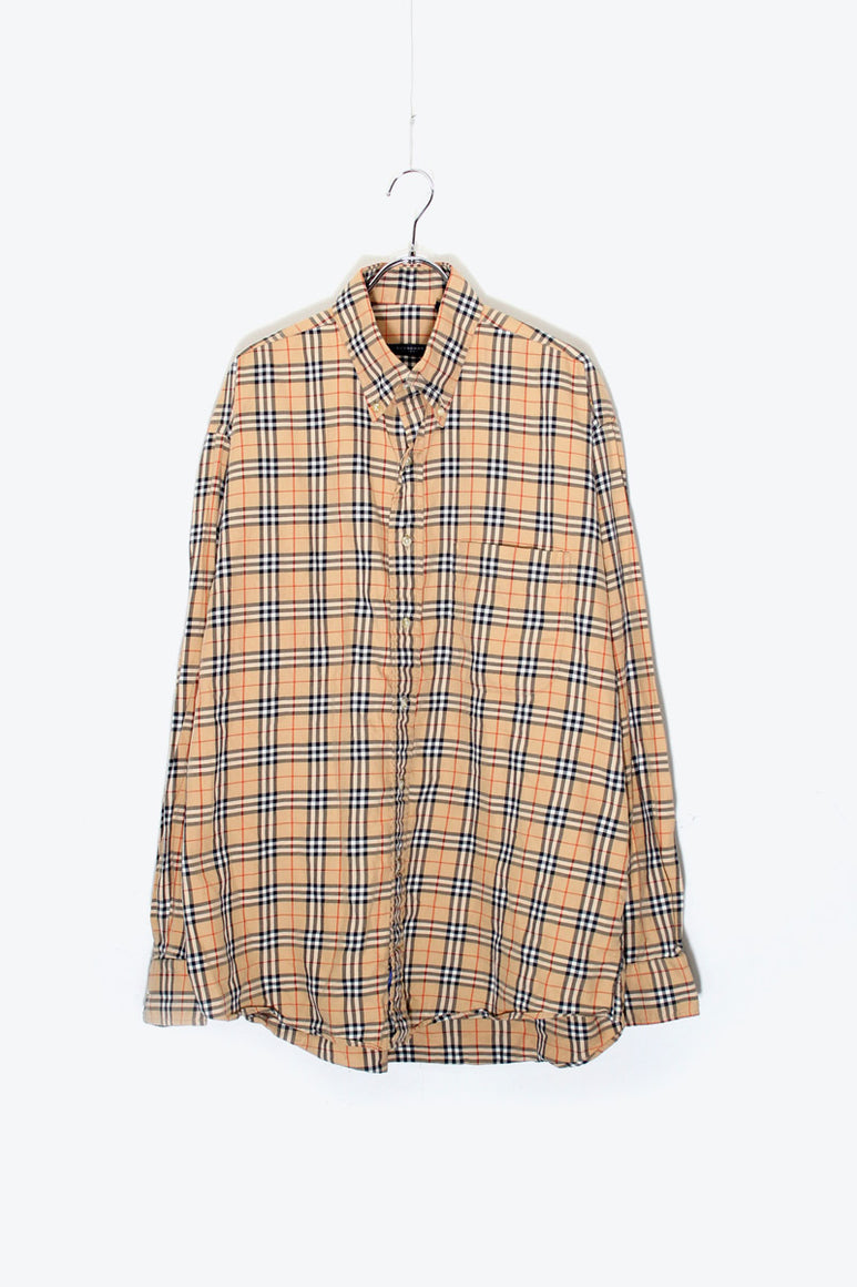 MADE IN USA L/S B.D NOVA CHECK SHIRT / BEIGE [SIZE: L USED]