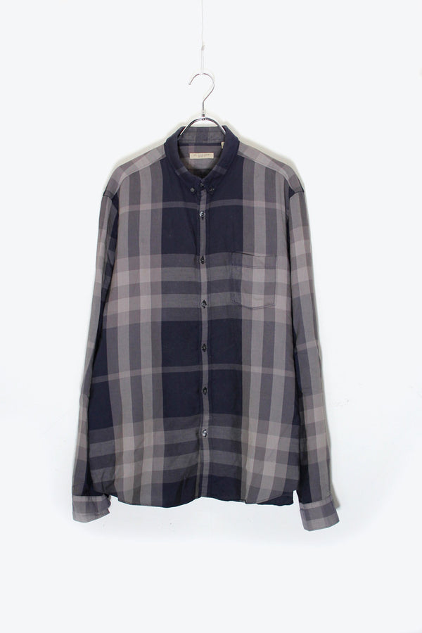 L/S B.D CHECK SHIRT / BLACK / GREY [SIZE: XL USED]
