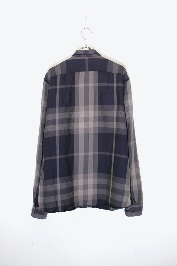 L/S B.D CHECK SHIRT / BLACK / GREY [SIZE: XL USED]