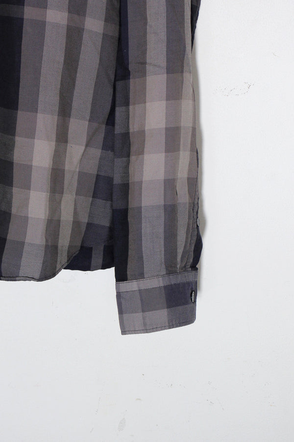 L/S B.D CHECK SHIRT / BLACK / GREY [SIZE: XL USED]