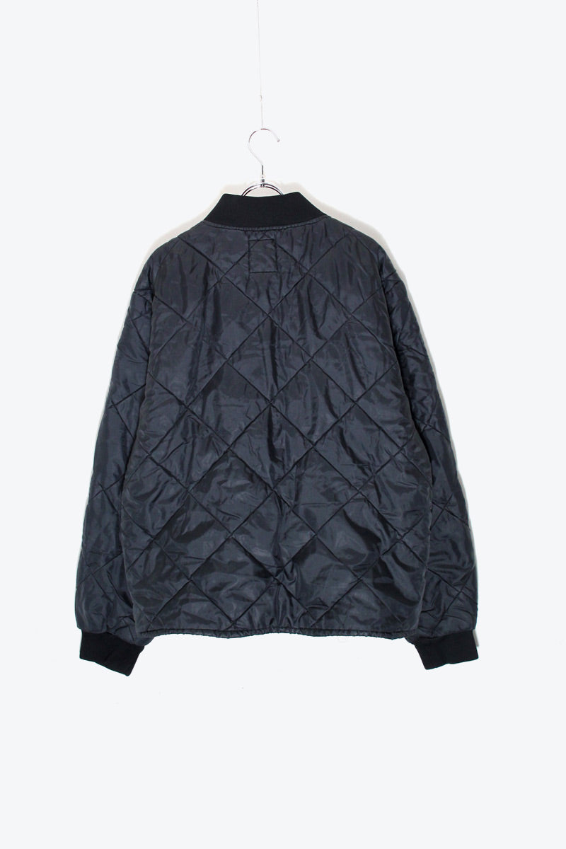 90s QUILTED JACKET / BLACK [SIZE: M equivalent USED]