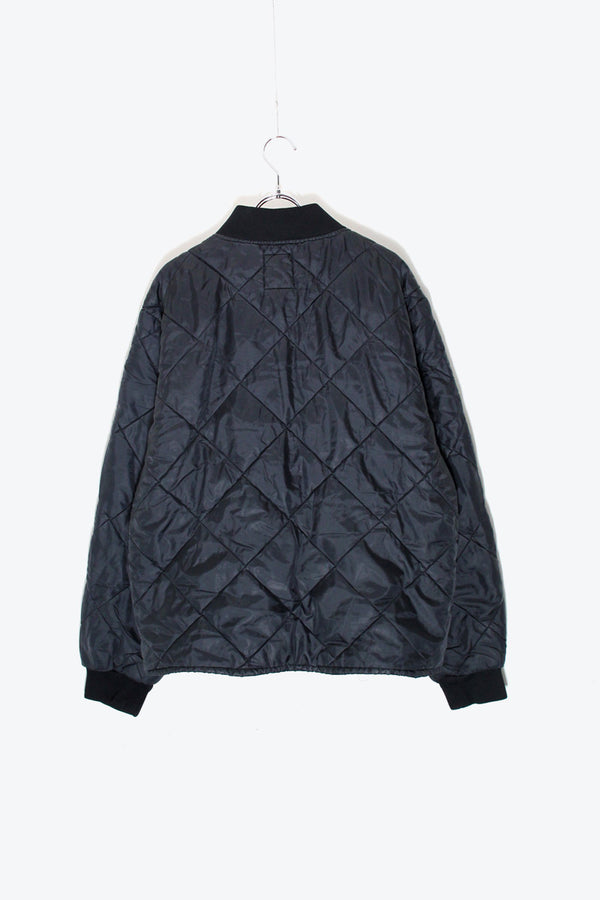 90s QUILTED JACKET / BLACK [SIZE: M equivalent USED]