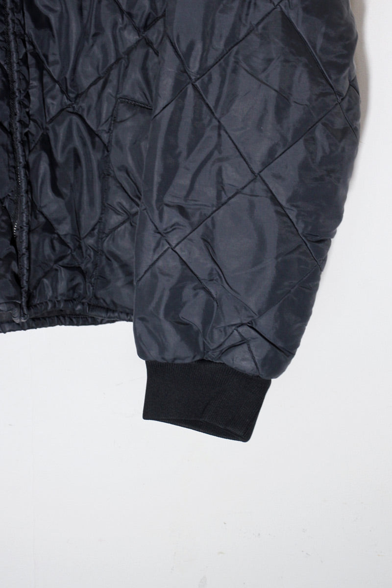 90s QUILTED JACKET / BLACK [SIZE: M equivalent USED]