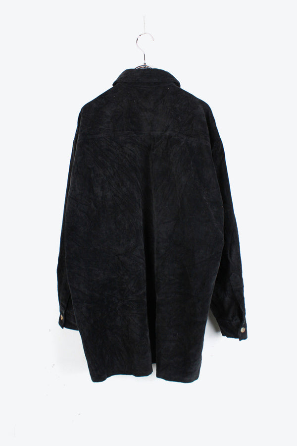 90'S CORDUROY SHIRT / BLACK [SIZE: equivalent to XL, USED]