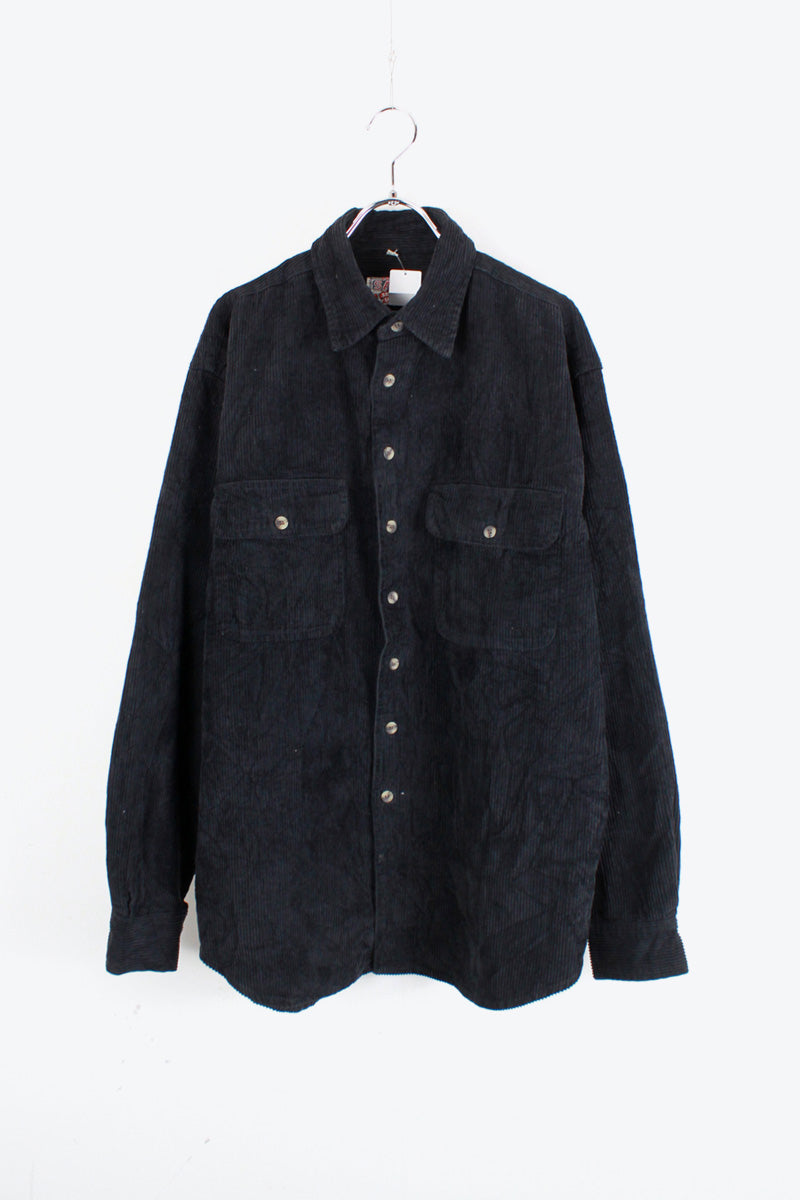90'S CORDUROY SHIRT / BLACK [SIZE: M USED]