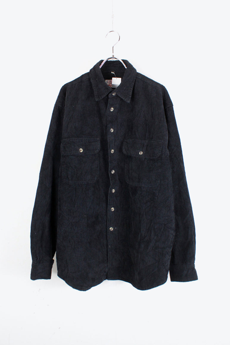90'S CORDUROY SHIRT / BLACK [SIZE: M USED]