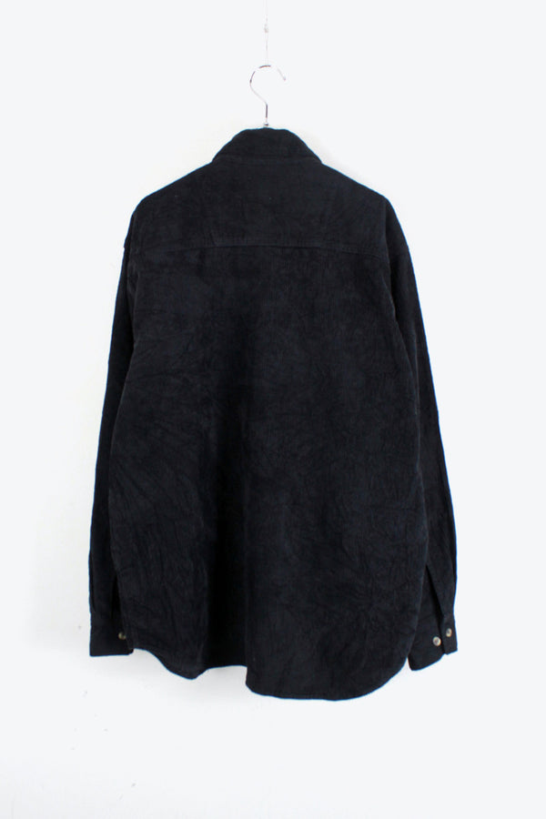 90'S CORDUROY SHIRT / BLACK [SIZE: M USED]