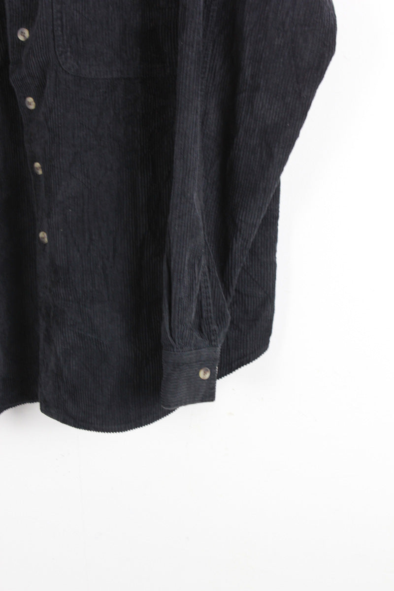 90'S CORDUROY SHIRT / BLACK [SIZE: M USED]